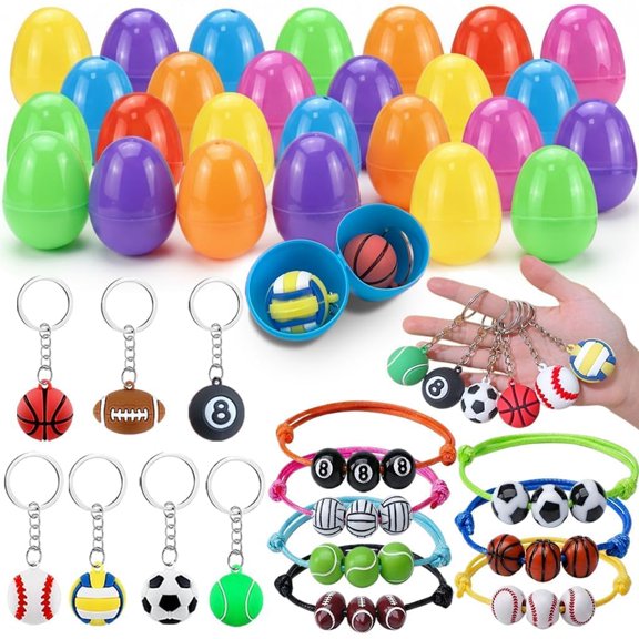 Rellenos para huevos de Pascua Oubrelu de 84 piezas con llaveros y pulseras