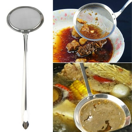 Four Pots (Stainless Steel Oil Strainer Filter Fine Mesh Skimmer Flour Colander Sieve Sifter Colander Spoon Kitchen Cooking Tools for Hot)