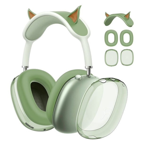 Funda Repuesto 3 en 1 Silicona Transparente Elf Ear para Airpods Max () Verde