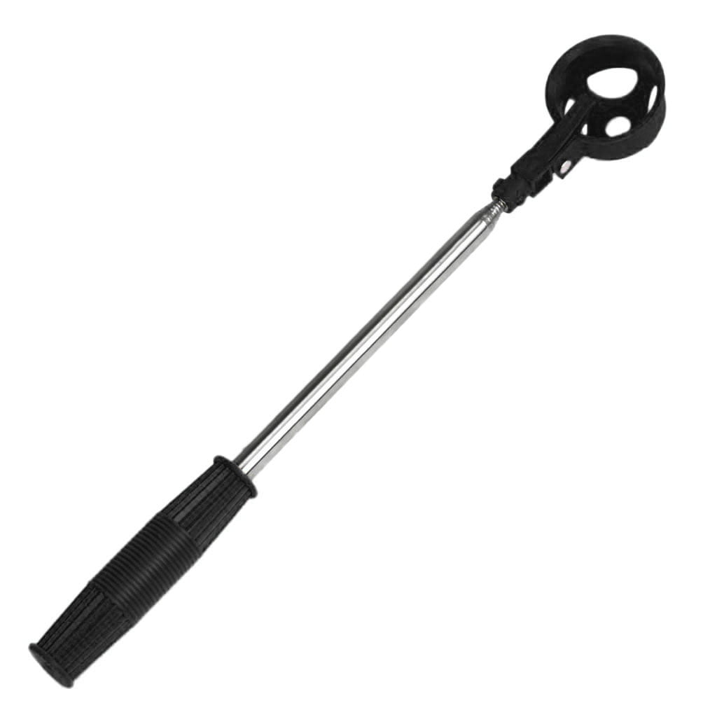 Ball Retriever Telescopic - 8 Sections, Extends To 2 Meters (6.7ft), Sturdy Extensible Stainless Steel Shaft - Black - Walmart Supplies