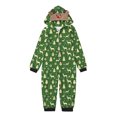 thumbnail image 4 of Odeerbi Christmas Onesie Pajamas for Family Holiday Sleep Jumpsuit Long Sleeve Family Christmas Pajamas Matching Sets Kids Fashion Lattice Print Plush Jumpsuit Sleepwear PJs Set Green, 4 of 4