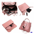 thumbnail image 4 of Set 3 Bolsas Bandolera Dama Mujer Cosmetiquera Cartera Borla Xtellar Color Rosa, 4 of 4