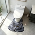 thumbnail image 6 of Roiihwy Cute Animals Toilet Rugs U Shaped Non Slip Bath Mats, 20x16 Inch Soft Absorbent Plant Bathroom Rugs, Contour Bath Rugs for Toilet Base Bathroom Shower Floor, 6 of 6