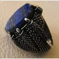 thumbnail image 4 of Lapis Lazuli Eagle Claw Ring, Natural Afghani Lapis Lazuli, Silver Jewelry, 925 Silver Ring, Birthday Gift, Heavy Mens Ring, Arabic Design, Ottoman Style Ring, Christmas, Turkey Mens Signet Ring, 4 of 6