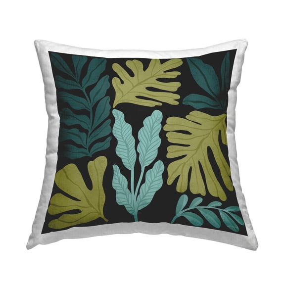 Stupell Industries Leaf Sprigs Collage Decorative Printed Throw Pillow Design by Cheryl Warrick.