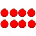 thumbnail image 2 of Whitehurst Transparent Glass Christmas Ball Ornaments - 3.25" (80mm) - Red - 8ct, 2 of 3