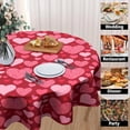 thumbnail image 4 of Valentines Tablecloth Round 60 Inch - Pink and Red Hearts Table Cloth Romantic Love Table Covers for Kitchen Party Dinner Tabletop Decoration, 4 of 7