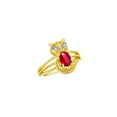 thumbnail image 4 of RYLOS Rings for Women 14K Gold Plated Silver CAT Ring 7X5MM Oval Gemstone &  Sparkling Diamonds July Ruby Jewelry Size 12, 4 of 8