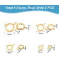thumbnail image 4 of 8Pcs 4 Sizes 201 Stainless Steel Spring Ring Clasps Real 18K Gold Plated Open Spring Ring with Jump Rings Round Clasps Spring Ring Jewelry Connectors for Jewelry Making, 4 of 9