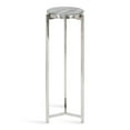 thumbnail image 4 of Kate and Laurel Aguilar Modern Drink Table, 9 x 9 x 23, Gray and Silver, Genuine Marble Accent Table for Small Spaces, 4 of 8