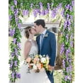 2Pcs 6Ft/Piece Artificial Flowers Silk Wisteria Garland Artificial