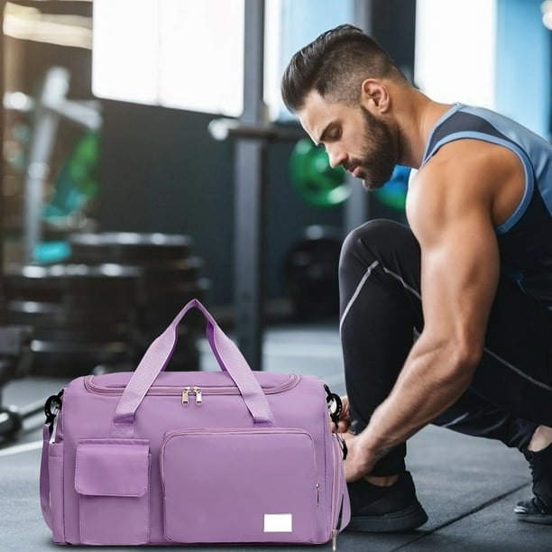 Bolsa de gimnasia con separación en seco y húmedo | Compartimento para zapatos | Bolsa de lona deportiva de gran capacidad | Tela Oxford | Correa para el hombro y bolso de mano | Bolsa de viaje