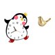 thumbnail image 5 of Reloj de pared,Reloj de pared silencioso y decorativo que no hace tictac,Reloj de pared silencioso de pingüino pequeño Reloj de madera,Figura de pájaros,Figura de pájaro dorado,decoración, 5 of 8