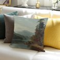 thumbnail image 3 of FCXZI 100% Linen River Mountain Trees Square Pillow Cover for Sofa 20x20in, 3 of 5