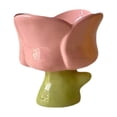 thumbnail image 2 of Taza de cerámica para helado, tazón pequeño de postre con base alta para helados con leche y yogur. Taza de tulipán rosa, 2 of 9