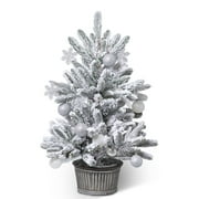 ZCOER Decor 3ft White Frosted Christmas Trees with Pot