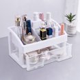 thumbnail image 3 of Makeup Storage Organizer Waterproof Cosmetics Display Case with Drawer Detachable Storage Box and Transparent Cover Display SkinCare for Bathroom Countertop Bedroom Vanity Desk Travel, 3 of 6