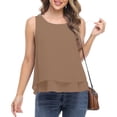 thumbnail image 2 of Camiseta Sin Mangas Para Mujer, Blusa Sin Mangas, Blusa Informal de Gasa Con Cuello Redondo, Jersey Liso Odeerbi  ODB160059, 2 of 8