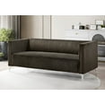 thumbnail image 4 of Home Design Gavin Velvet Square Arm Sofa with Plush Cushions and Modern Upholstery, Durable Frame for Living Room, Contemporary Brown Design, 4 of 6