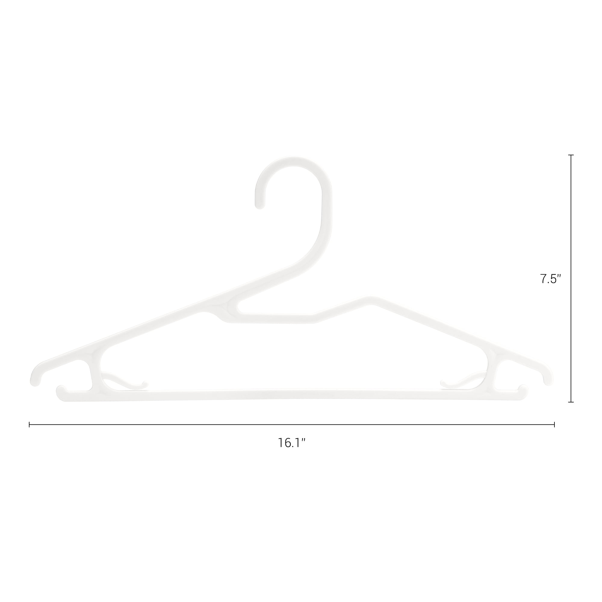 Unique Bargains Plastic Hangers with Non-Slip Hook 30 Packs White