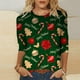 thumbnail image 1 of Puntoco Moda Mujer Chriatmas Impreso Camiseta 3/4 Mangas Blusa Cuello Redondo Casual tops Puntoco Puntoco-574, 1 of 4