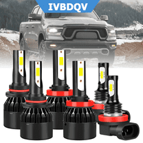 IVBDQV For Dodge Ram 1500 2019-2022 LED Headlight Bulbs 9005 H11 High/Low Beam H11 Fog Light 6000k 6pcs