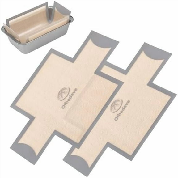 2 pack Silicone Bread Loaf Pan Liners, Nonstick and Reusable Bread pan Mat. Loaf pan liners for baking bread 9x5,Silicone bread sling for loaf pan