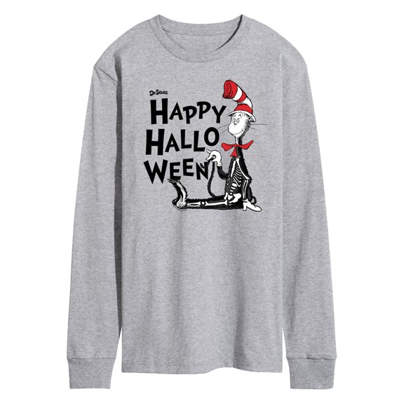 Dr. Seuss - Happy Halloween Skeleton Cat - Men's Long Sleeve T-Shirt