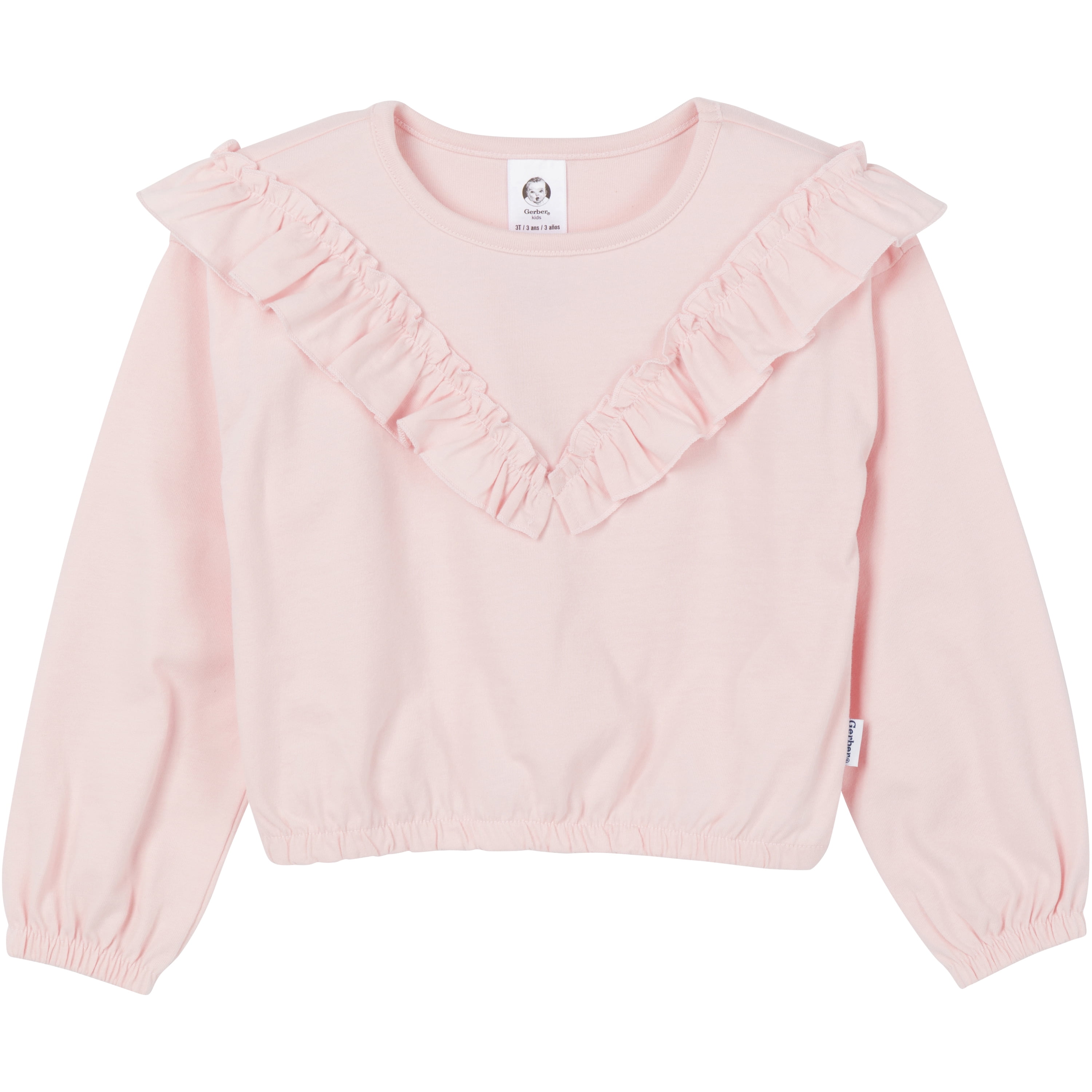 Gerber Toddler Girl Tops and Pants Outfit Set, 3-Piece, Sizes 2T-5T