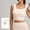 #086-Beige, variant on Womens Workout Crop Top Sports Bra Short Sleeve with Built in Bra Push Up Elastic for Running Yoga Daily Gift