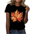 thumbnail image 2 of qolati Halloween Sequin Pumpkin Women Tops Retro Fall Print Crew Neck T-Shirt Thanksgiving Day Going Out Sweatshirts for Women, 2 of 5