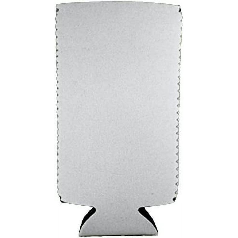 Metallic Slim Blank Neoprene Can Cooler Slim Skinny Coolie - 1,6,12,25,50,100 100 / Metallic White Ice