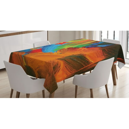 

Colorful Tablecloth Watercolor Style Brush Strokes Composition Abstract Arrangement Modern Art Design Rectangular Table Cover for Dining Room Kitchen 60 X 90 Multicolor by Ambesonne