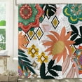 thumbnail image 1 of Rideau de Douche Boho Bohème à Motif Floral, Fleur Rétro Colorée Feuille Tropicale Abstraite Botanique Mandala Lumineux Floral Rideau de Salle de Bain Baignoire Déco Maison Tissu Imperméable Lavable à la Machine, 1 of 5