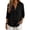 Black, variant on Button Down Shirts for Women 3/4 Sleeve V Neck Linen Blouses Business Casual Tops Zip Front V Neck Work Shirts Loose Fit Tunic Tops Blue,S
