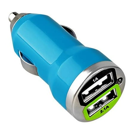 Dual Car Charger 24w Insten 2-Port Dual USB Maxiam 2.1A Car Charger Adapter for iPhone 6 6S Plus SE 7 7+ XS X 8 8+ iPad Mini Air Pro / Samsung Galaxy S9 S8 S10 S10e Tab S7 S6 S5 Note 8 5 LG Smartphone Android, Blue ()