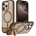 thumbnail image 1 of Funda Magnética Invisible con Soporte para iPhone 16 Pro Max 6.9", Marrón Desierto, 1 of 7