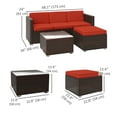 thumbnail image 3 of Outsunny Mobilier de Jardin en Résine Tressée avec Coussins Rembourrés, Ensembles de Canapés d'Angle, Rouge, 3 of 10