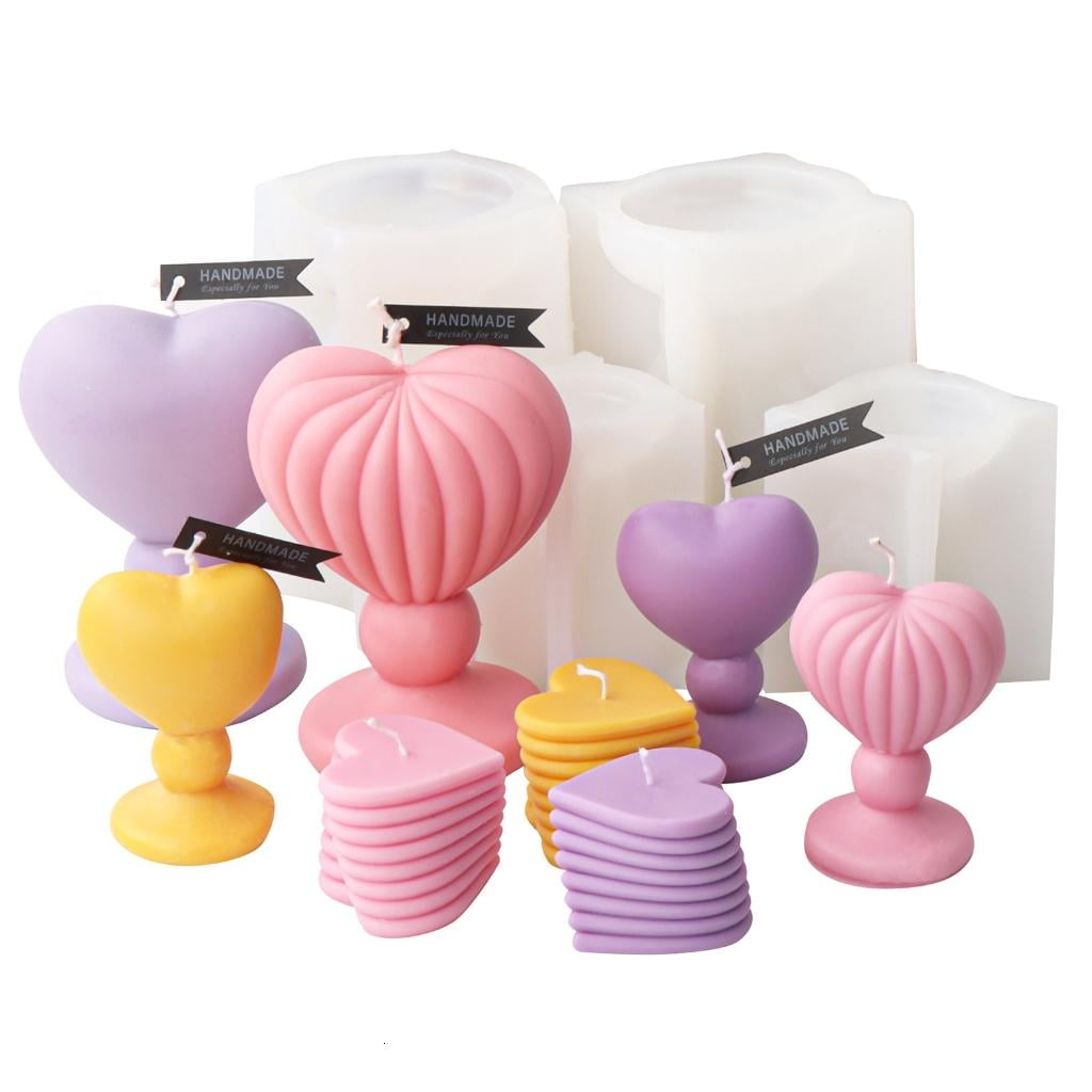Loves Heart Candle Mold Heart Shaped Silicone Candle Moulds Valentines Day Decor
