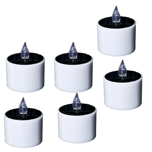 WHAMVOX 6 Pcs Lampes à Thé Solaires Blanches PP Sûres pour Usage Intérieur Éclairage