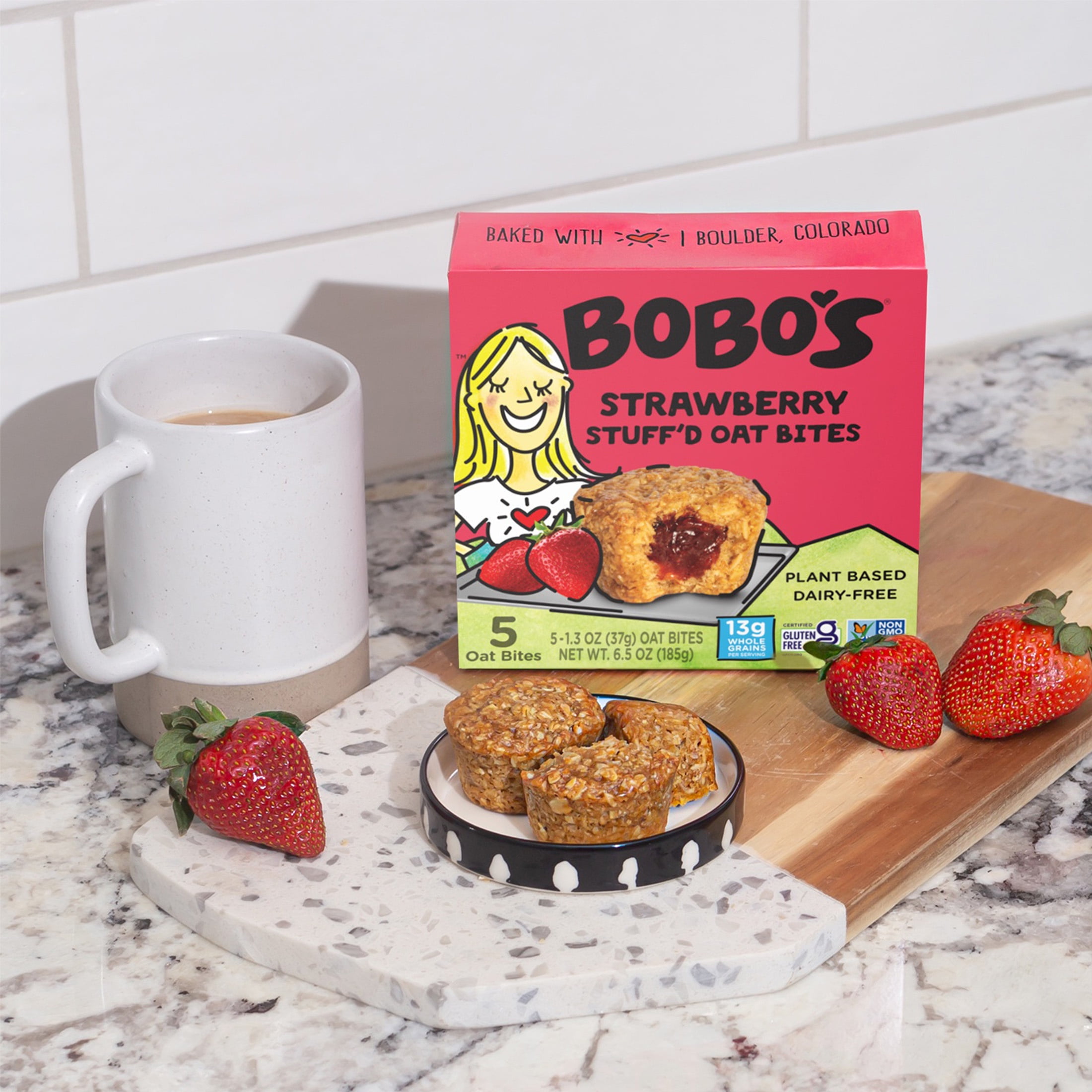 (3 pack) Bobo's Oat Bites, Strawberry Stuff'd, 5 Pack of 1.3oz bars