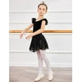 thumbnail image 4 of Oudiya Girls Ballet Leotards Ruffle Sleeve Bow Back Toddler Dance Outfits Leotard with Removable Shinny Skirt Combo 3-11Y, 4 of 9