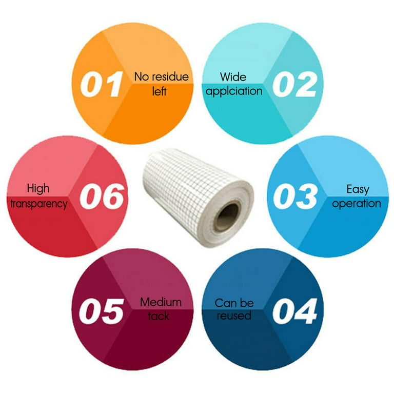  Oracal 12 Roll Clear Transfer Tape w/Grid for Adhesive Vinyl   Vinyl Transfer Tape for Cricut, Silhouette, Cameo. Application Paper  Transfer Tape Rolls (12 x 5ft)