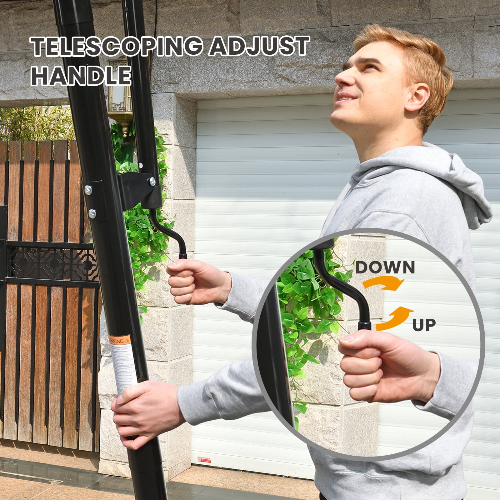 ANYMAY Basketball Hoop,7.5-10FT Adjustable Height Basketball Hoop Goal System,Portable Basketball Hoop with 48in Backboard Shatterproof PC Backboard
