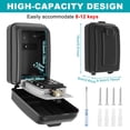 thumbnail image 2 of FUYGRCJ Sturdy Key Lock Box, 12 Digit Combination Lock Box with Code, Wall-Mounted Key Storage Lockbox for House Keys, Large Capacity Hanging Key Hiders with Resttable Code for Home, Office, Garage, 2 of 11