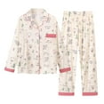 thumbnail image 2 of Chroia Women's Fall Winter Flannel Pajama Set - 2 Piece Long Sleeve Button Down Cute Patterned Soft Lounge Sleepwear with Pockets, 2 of 4