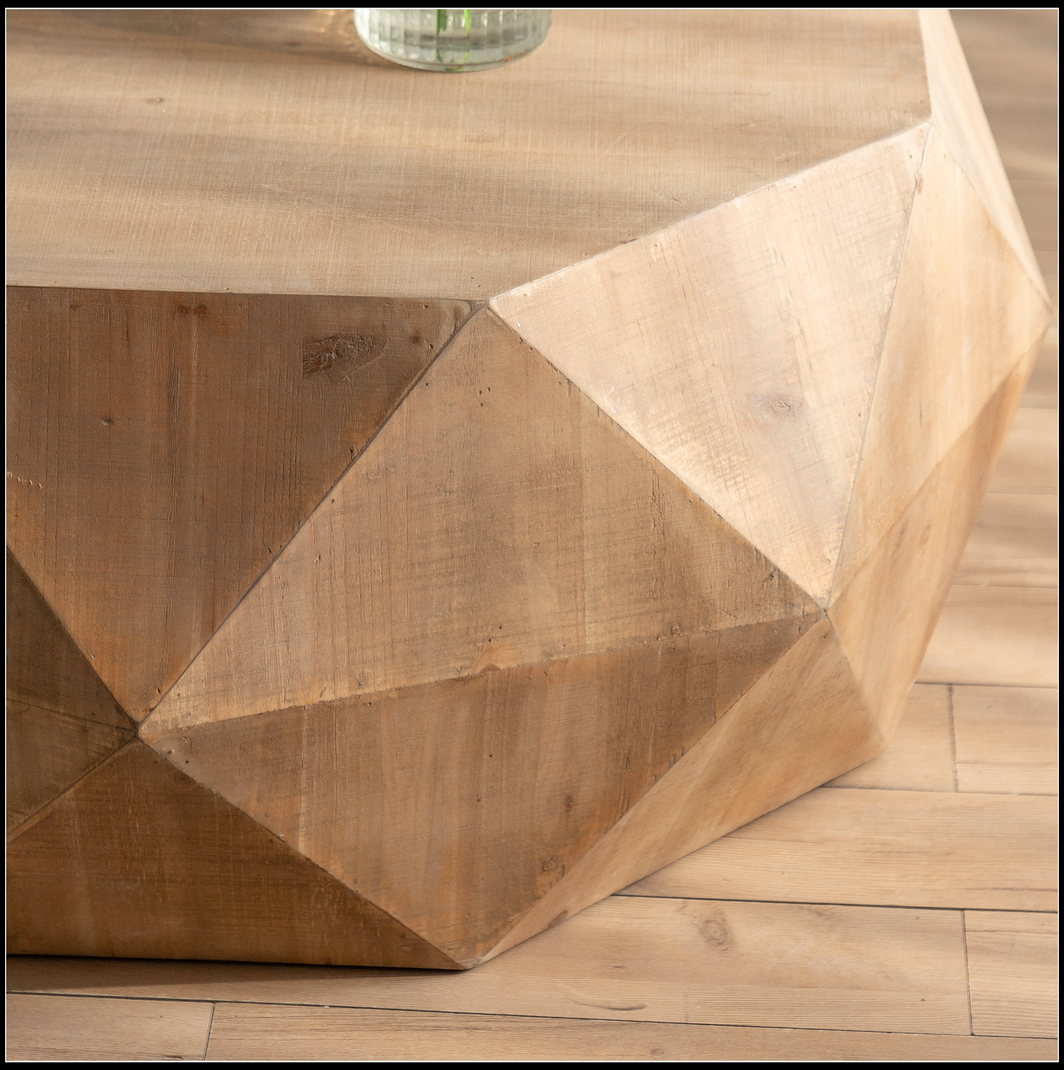 38"Three-dimensional Embossed Pattern Design American Retro Style Coffee Table