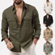thumbnail image 3 of Camisa informal de manga larga para hombre nueva de 2023, camisa de estilo europeo y americano con estación independiente y doble bolsillo, venta rápida, 3 of 4