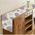thumbnail image 3 of Purple Dahlia Table Runner Modern Elegant Flower Beige Table Runners Geometric Pompon Farmhouse Coffee Table Center Decor for Home Kitchen Dining Party Indoor Outdoor (13x36 Inch), 3 of 6