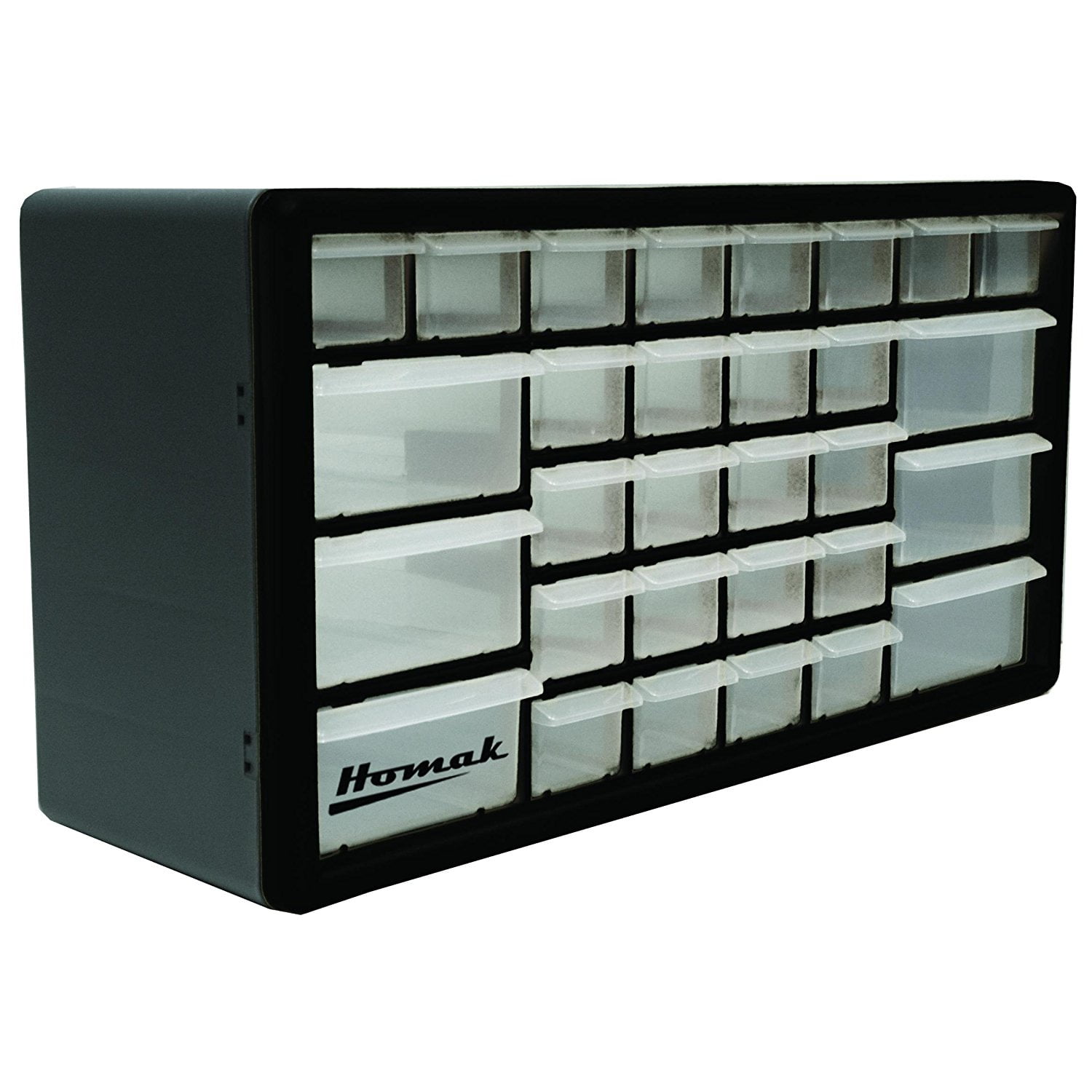 Homak 30 Drawer Parts Organizer Black Ha01030102